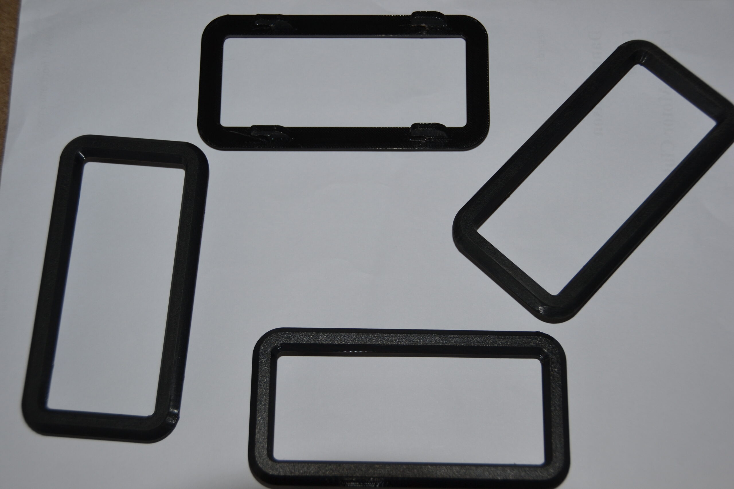 Escutcheon - Interior door surround. Black. Beta. 3D printed.